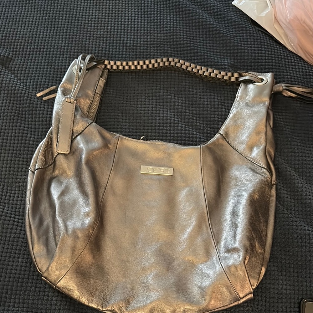 Joe’s Silver Leather Shoulder Bag